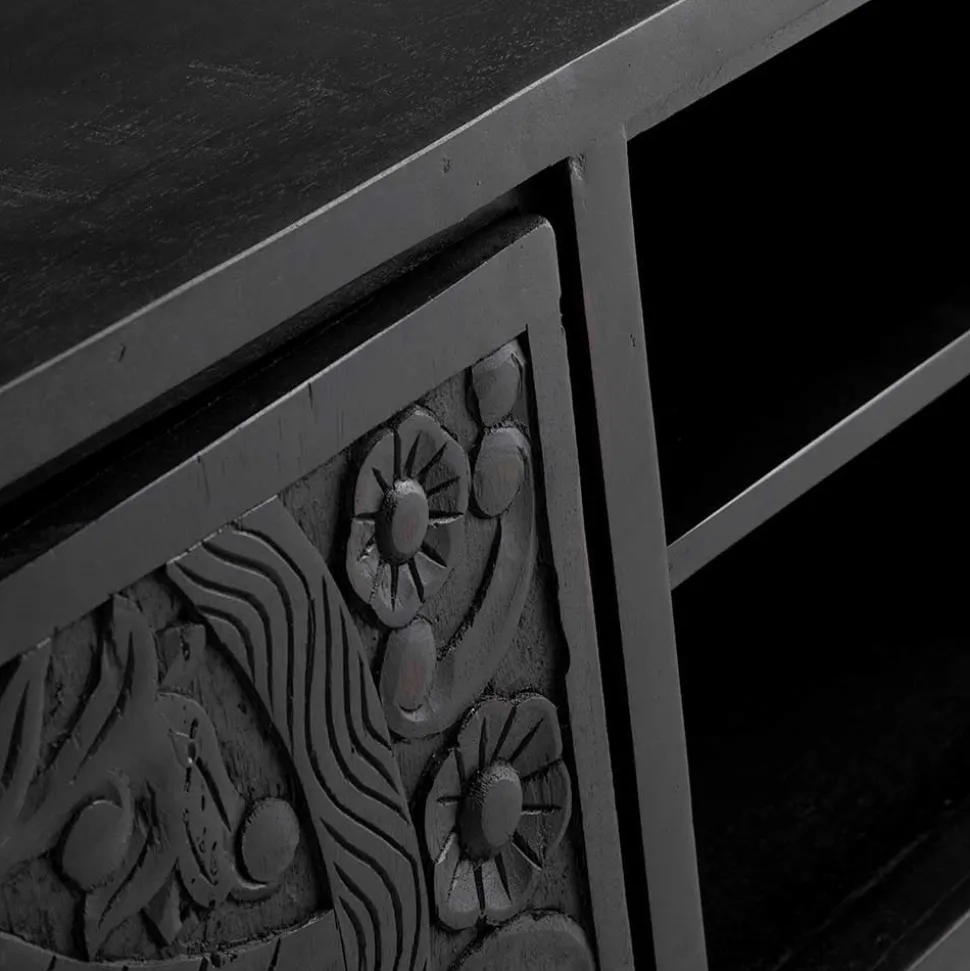 TV Lowboard mit dekorativen Schnitzereien - Namibe