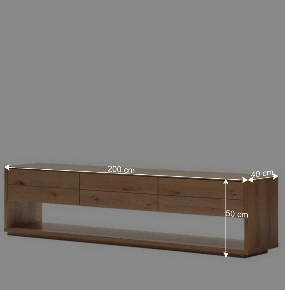 TV Lowboard mit drei Schubladen und Fach - Algaro