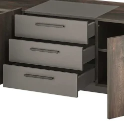 TV Lowboard und zwei Hängeschränke Set - Mundo (dreiteilig)