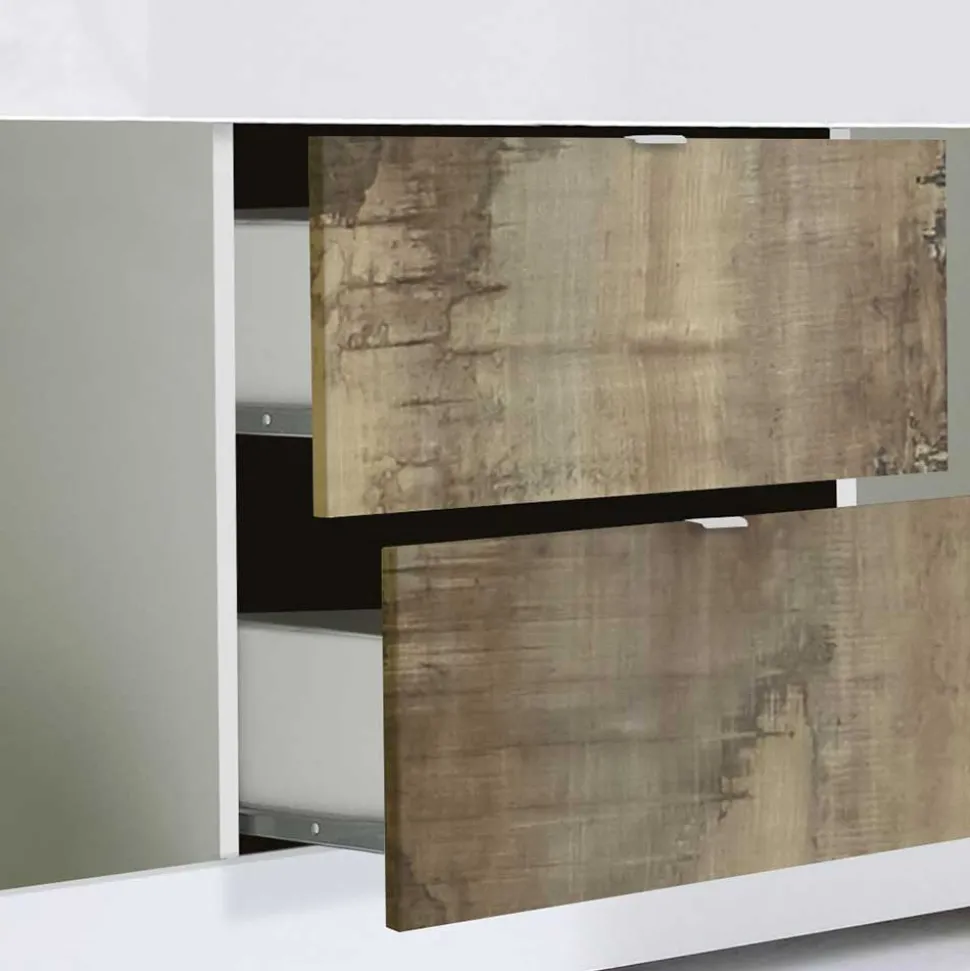 TV Schrank in Holz verwittert - Olvenion