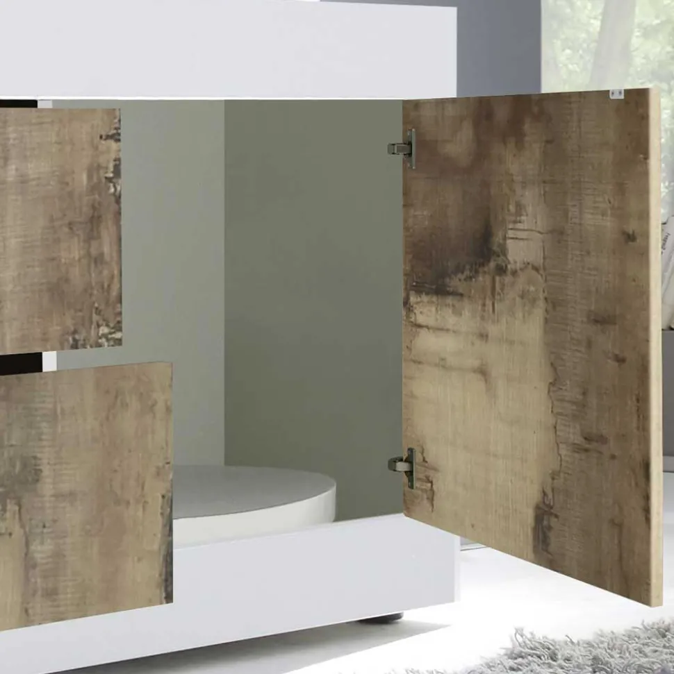 TV Schrank in Holz verwittert - Olvenion