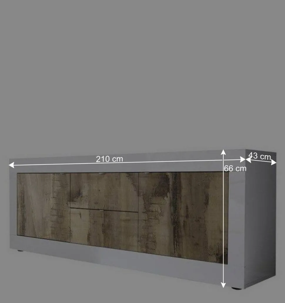 TV Schrank in Holz verwittert - Olvenion