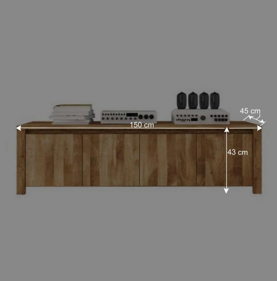 TV Sideboard Nadalia aus Wildeiche Massivholz