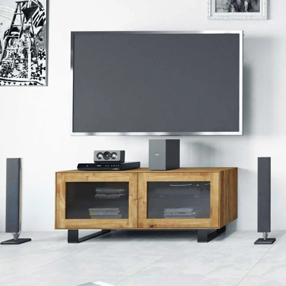 TV Tisch Manzey aus Wildeiche Massivholz