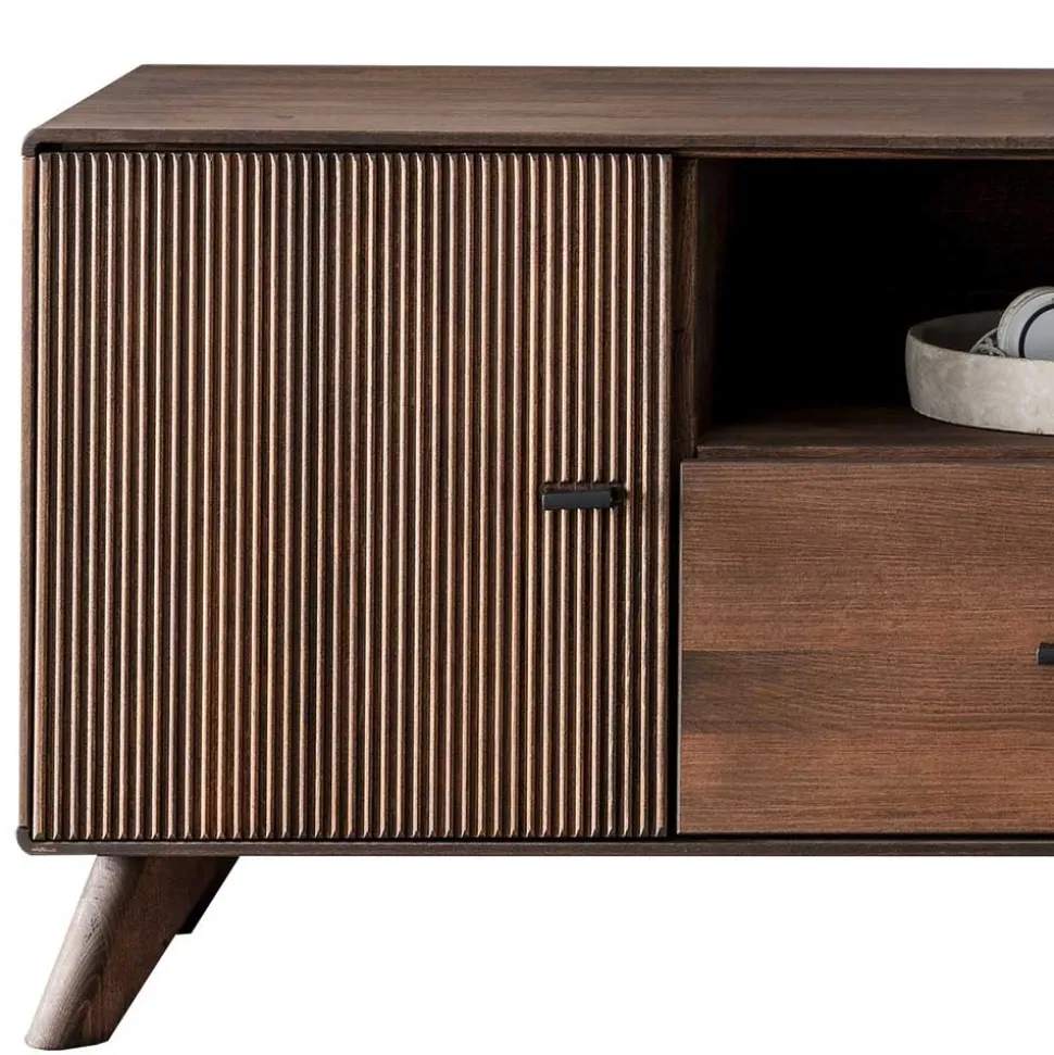 TV Unterschrank aus Kernbuche massiv in Braun - Malawi