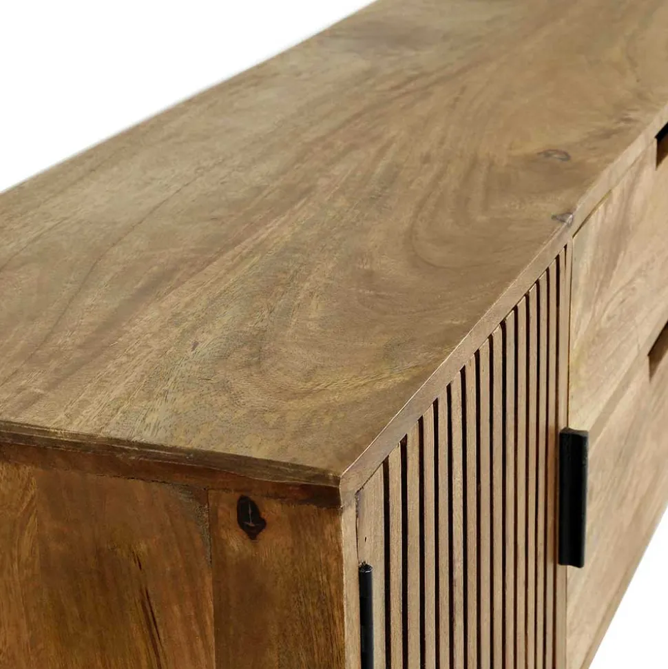 TV Unterschrank aus Mangoholz in Sandfarben - Baina