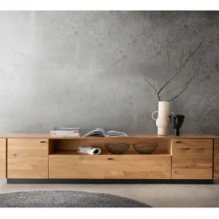 TV Unterschrank aus Wildeiche mit Metallgriffen - Ilfred