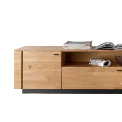 TV Unterschrank aus Wildeiche mit Metallgriffen - Ilfred