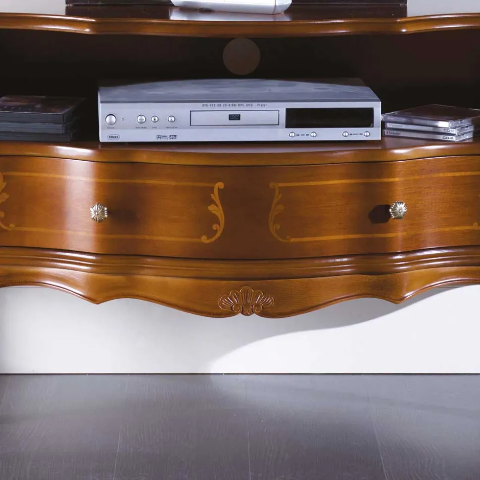 TV Unterschrank im Barock Stil Dentro Nussbaumfarben