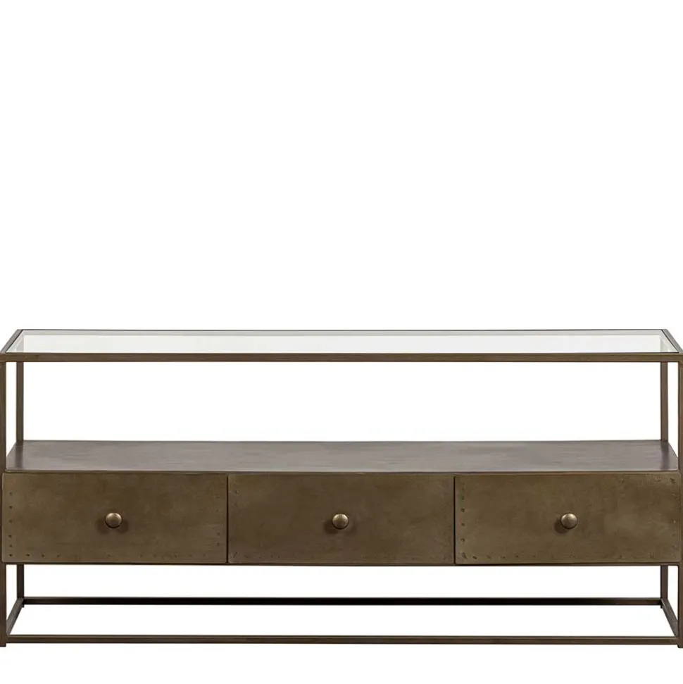 TV Unterschrank in Altmessing Metall - Liviano