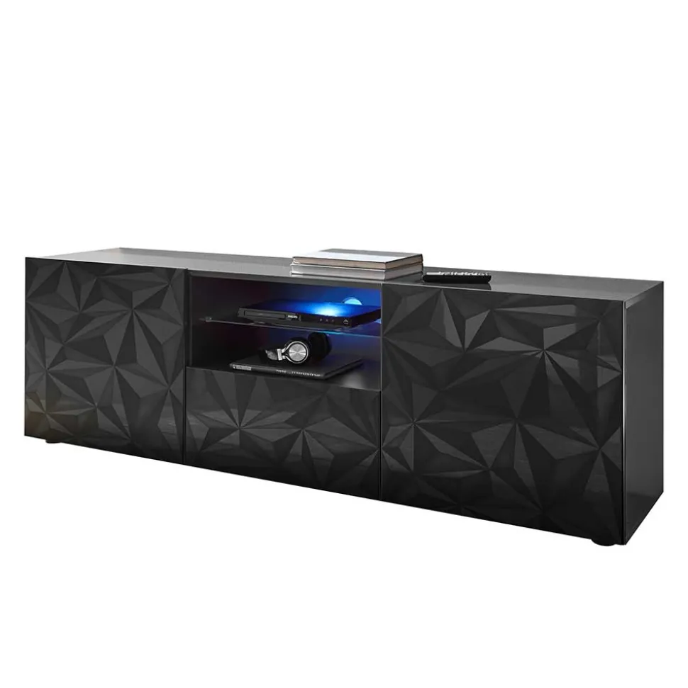 TV Unterschrank in Anthrazit Hochglanz - Kuriasna