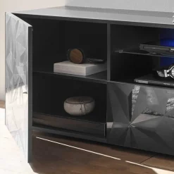 TV Unterschrank in Anthrazit Hochglanz - Kuriasna