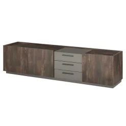 TV Unterschrank in Eiche Dunkel und Anthrazit - Mundo