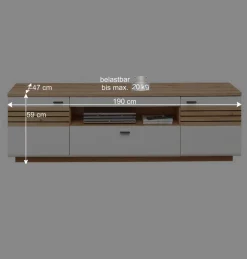 TV Unterschrank in Weiß und Wildeiche NB - Niam