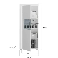 TV Wohnkombination hochglänzend in Weiß - Gomata (vierteilig)