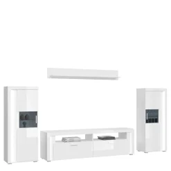 TV Wohnkombination hochglänzend in Weiß - Gomata (vierteilig)