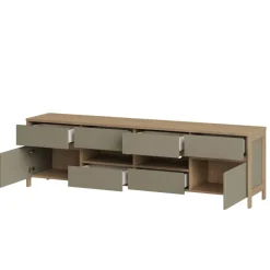 TV Wohnwand in Eukalyptus und Eiche Optik - Promo (dreiteilig)