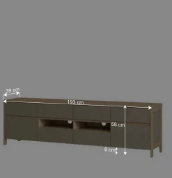 TV Wohnwand in Eukalyptus und Eiche Optik - Promo (dreiteilig)