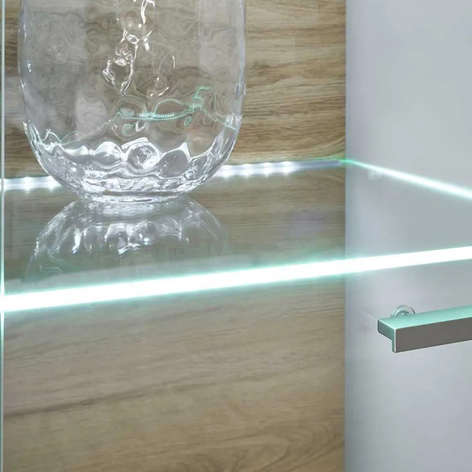 TV Wohnwand in Hellgrau & Zinneiche - Lioscas (fünfteilig)