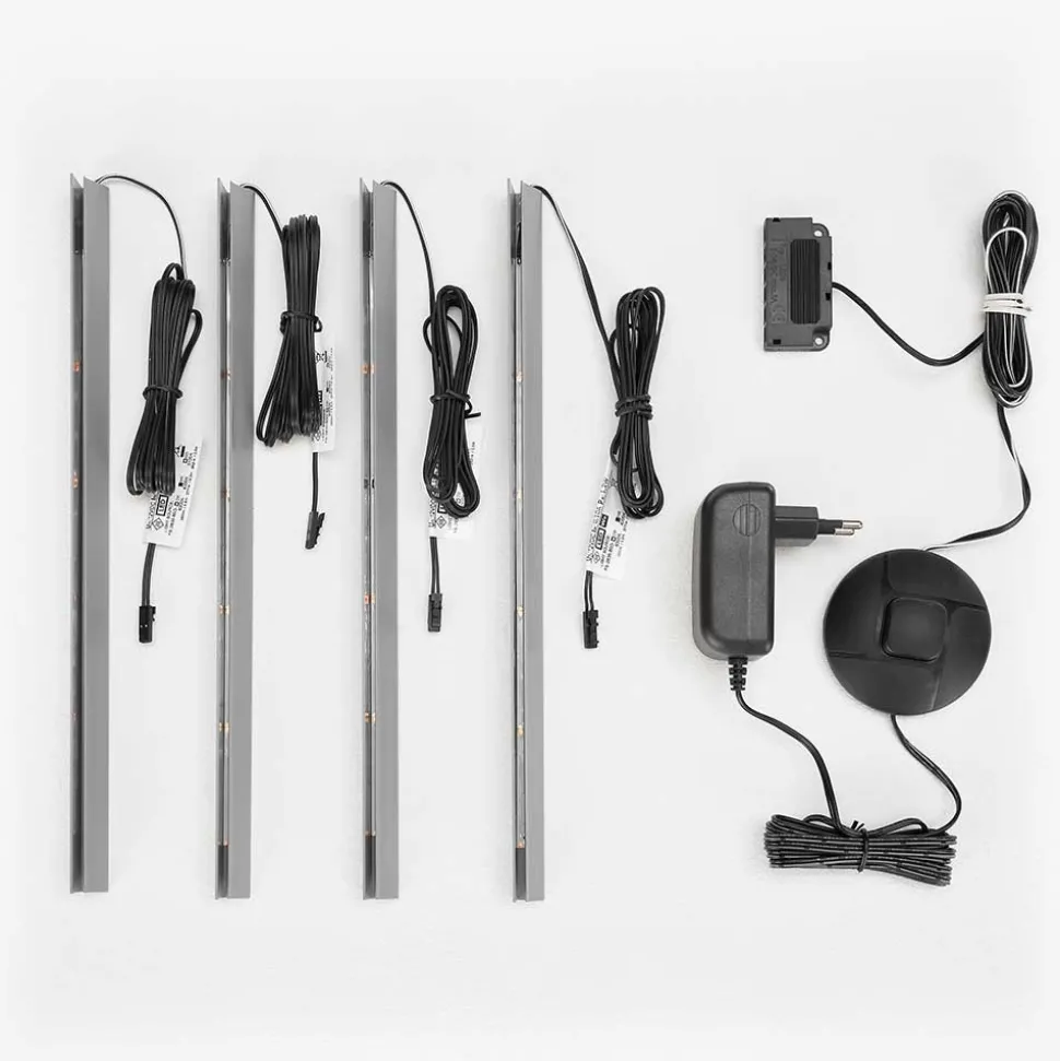 TV Wohnwand in Hellgrau & Zinneiche - Lioscas (fünfteilig)