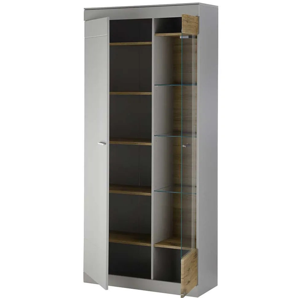 TV Wohnwand in Hellgrau & Zinneiche - Lioscas (fünfteilig)