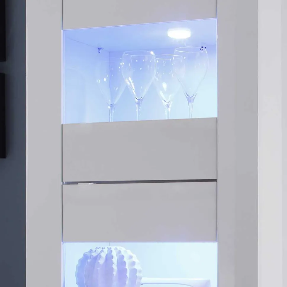 TV Wohnwand in Hochglanz Weiß - Sogno (dreiteilig)