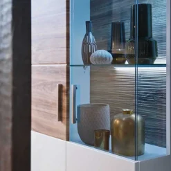 TV Wohnwand in Weiß & Eiche - Icadro (vierteilig)