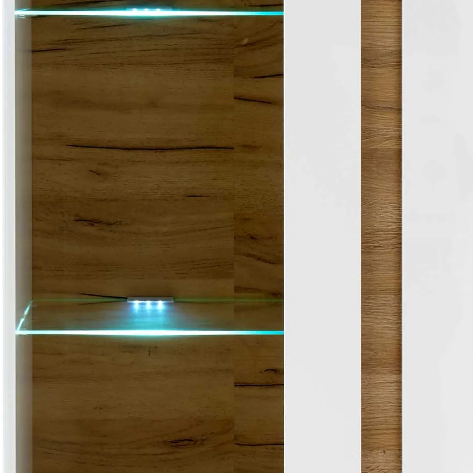 TV Wohnwand in Weiß & Wildeiche - Myrda (vierteilig)