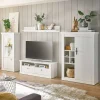 TV Wohnwand in weißer Holzoptik Pinie - Liancos (vierteilig)