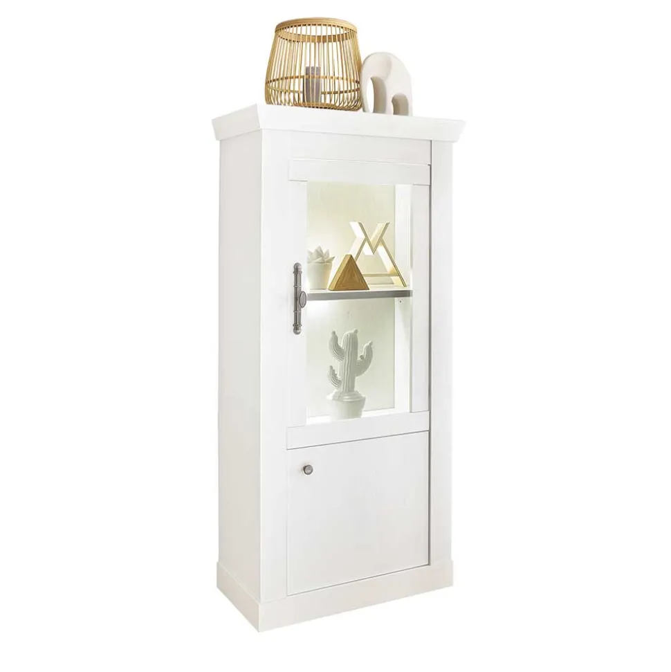 TV Wohnwand in weißer Holzoptik Pinie - Liancos (vierteilig)