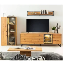 TV Wohnwand in Wildeiche teilmassiv - Drinidad (dreiteilig)