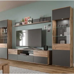 TV Wohnwand Möbel Kombination - Lucios (vierteilig)