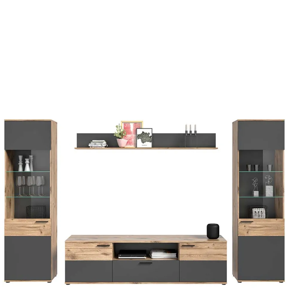 TV Wohnwand Möbel Kombination - Lucios (vierteilig)