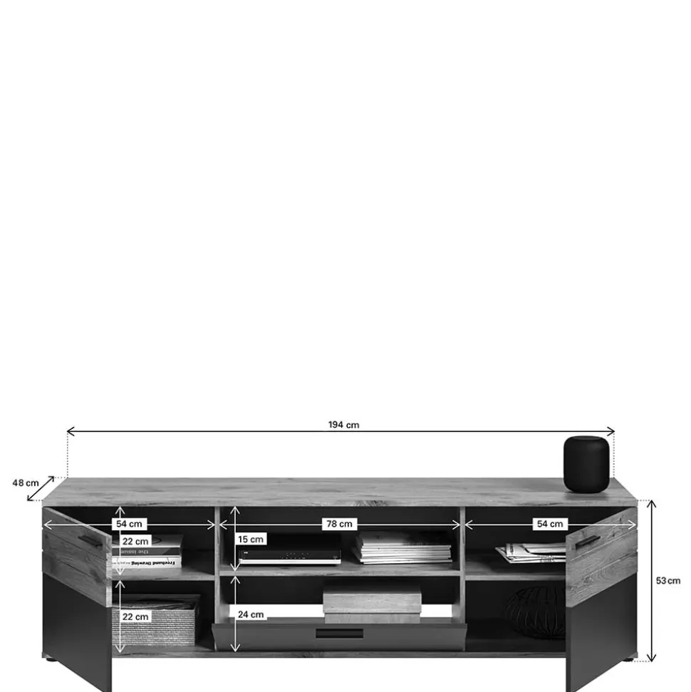 TV Wohnwand Möbel Kombination - Lucios (vierteilig)