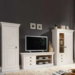 TV Wohnwand Satumare aus Kiefer teilmassiv (dreiteilig)