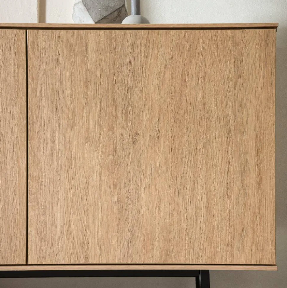 TV Wohnwand Set in Eiche Stone - Jaskin (dreiteilig)