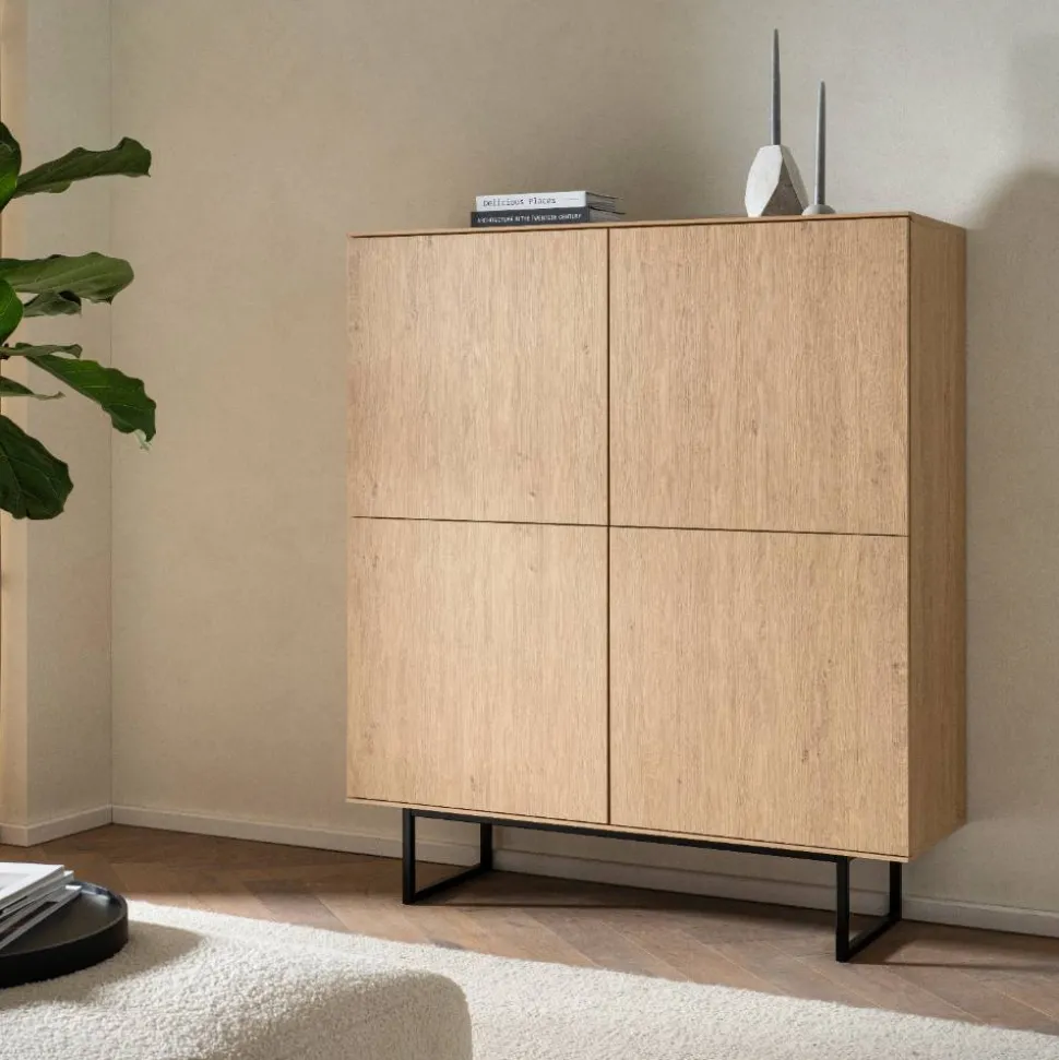 TV Wohnwand Set in Eiche Stone - Jaskin (dreiteilig)