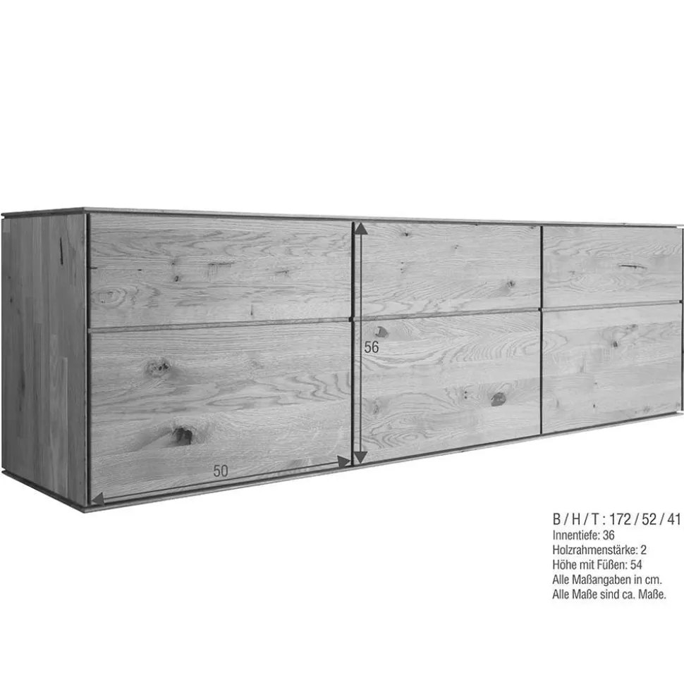 TV Wohnwand Set massiv - Sinta (vierteilig)