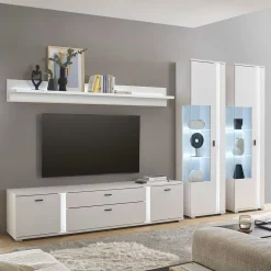 TV Wohnwandmöbel in Weiß Set - Tirol (vierteilig)