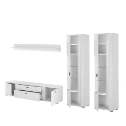 TV Wohnwandmöbel in Weiß Set - Tirol (vierteilig)