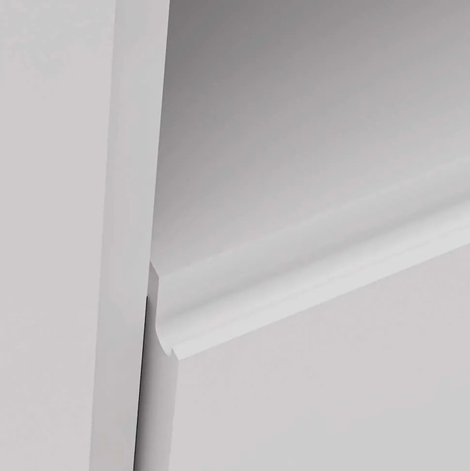 TV-Board für die Ecke in Weiß & Gold - Patinca