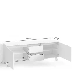 TV-Lowboard in Anthrazit mit Wildeiche - Operatiu