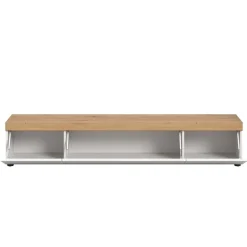 TV-Lowboard in Weiß mit Wildeiche Natur Optik - Emdan