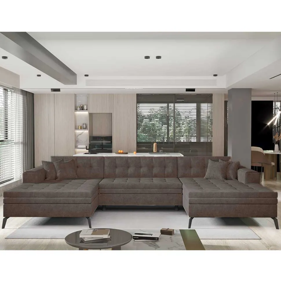 U-Design Wohnlandschaft mit Schlaffunktion - Klevani