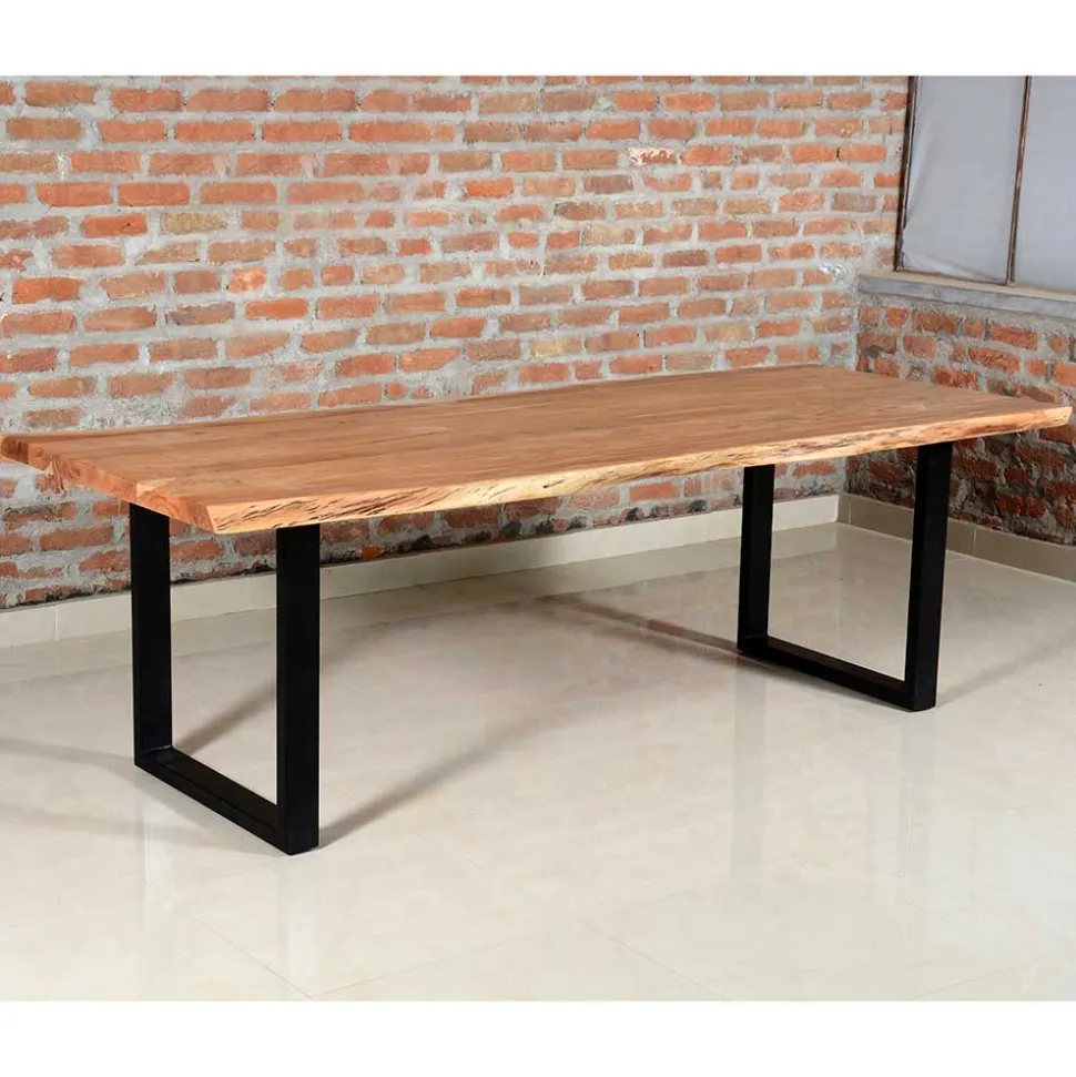 U-Fuß Tisch mit natürlicher Baumkante - Puzian