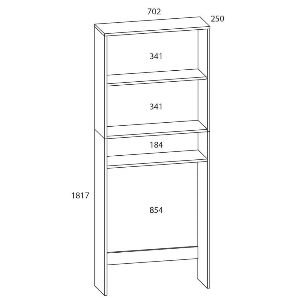 Umbauschrank für Waschmaschinen in Weiß - Daglinda