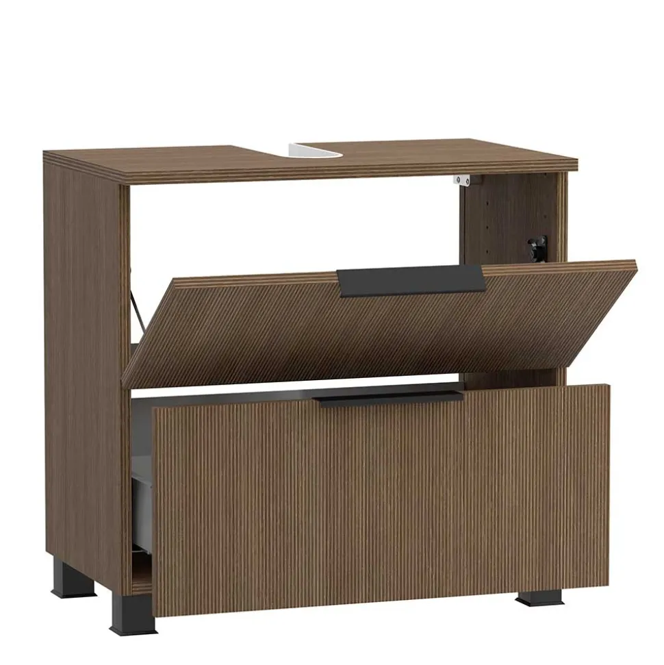 Unterbeckenschrank in dunkler Eiche Holzoptik - Ucaida