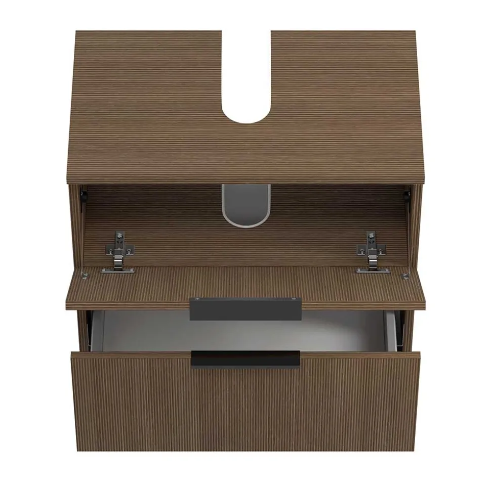 Unterbeckenschrank in dunkler Eiche Holzoptik - Ucaida