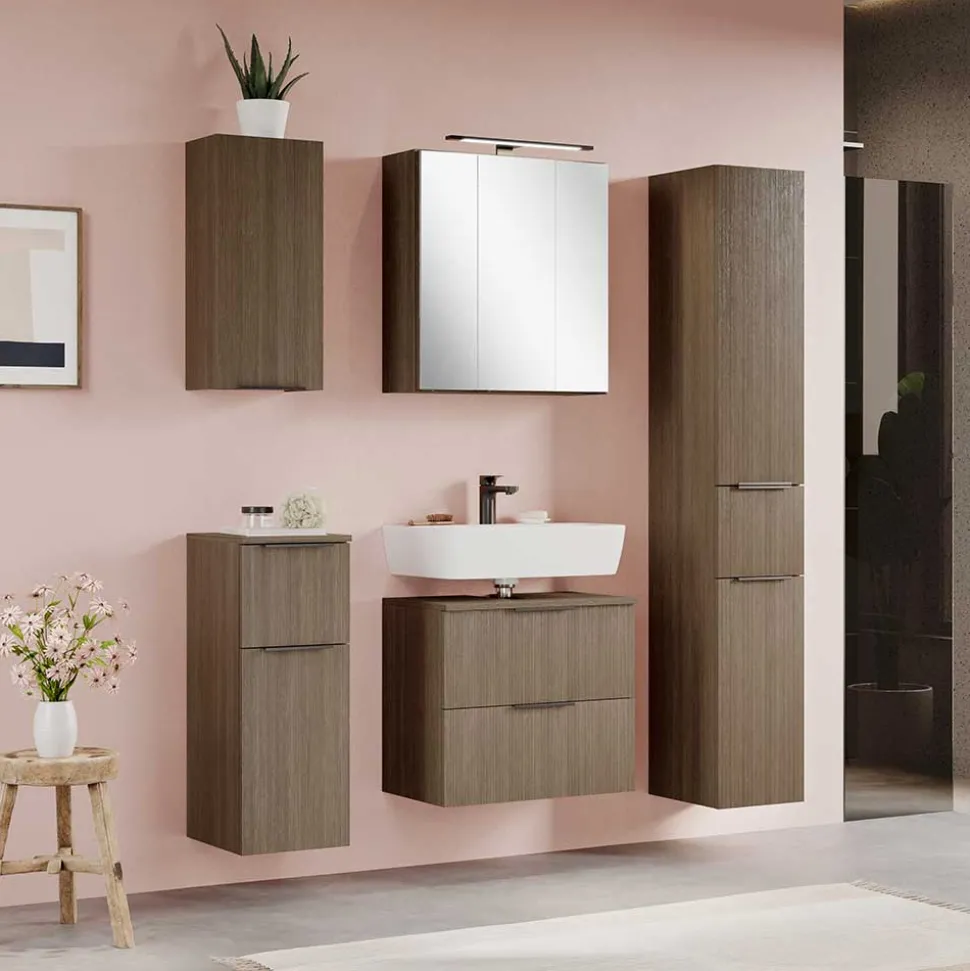 Unterbeckenschrank in dunkler Eiche Holzoptik - Ucaida