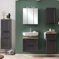 Unterbeckenschrank in Dunkelgrau mit Wildeiche - Novelya